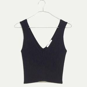 NWT Madewell V-Neck Sweater Tank True Black